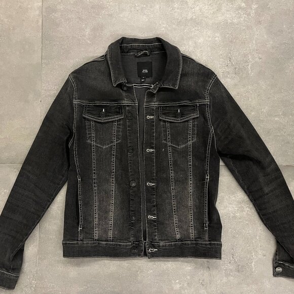 River Island Other - River Island Black Washed Denim Trucker Jacket Size MED